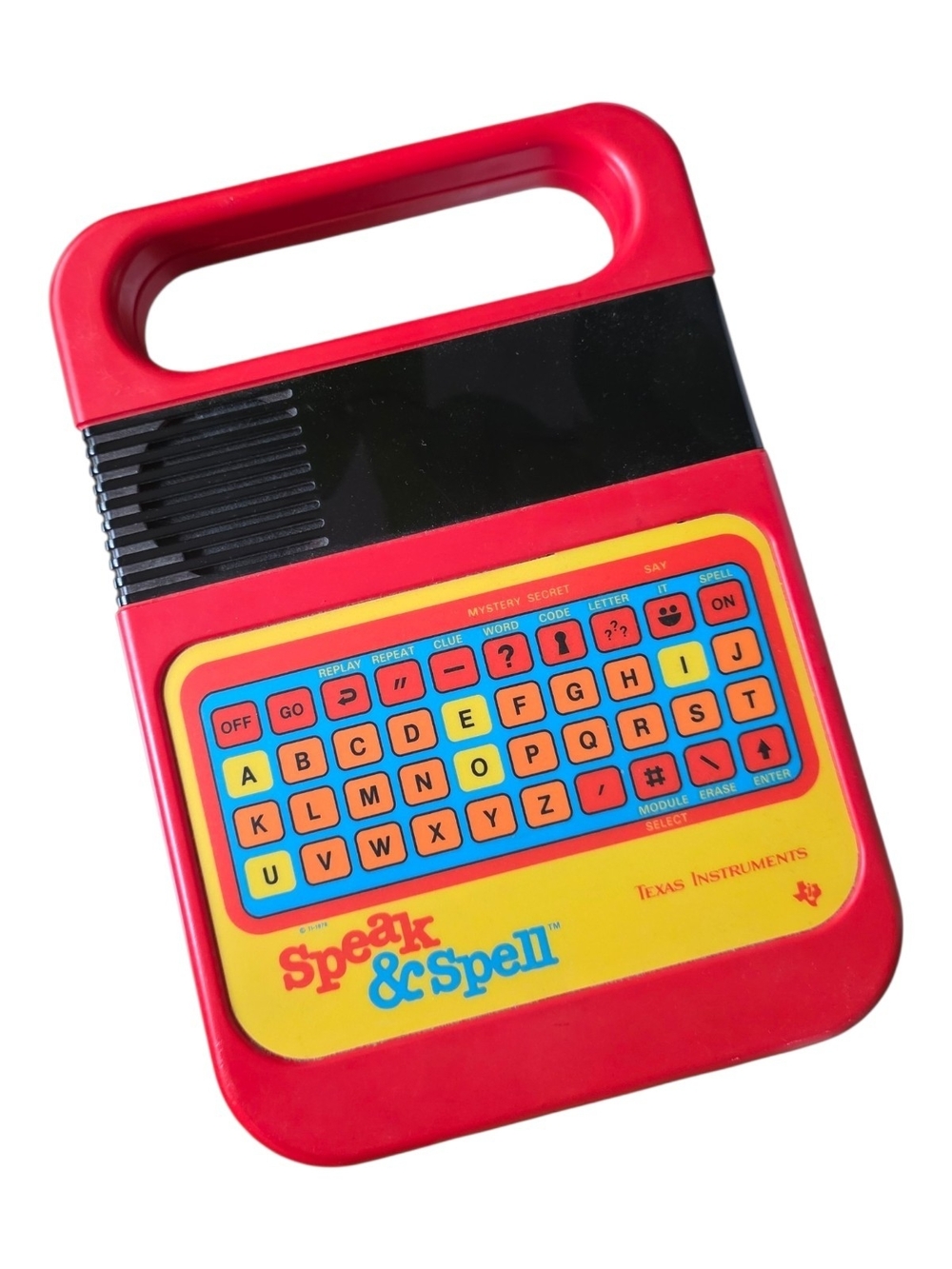 Vintage 1978 Texas Instruments Speak & Spell Educational Toy - Red, Yellow, Blue
